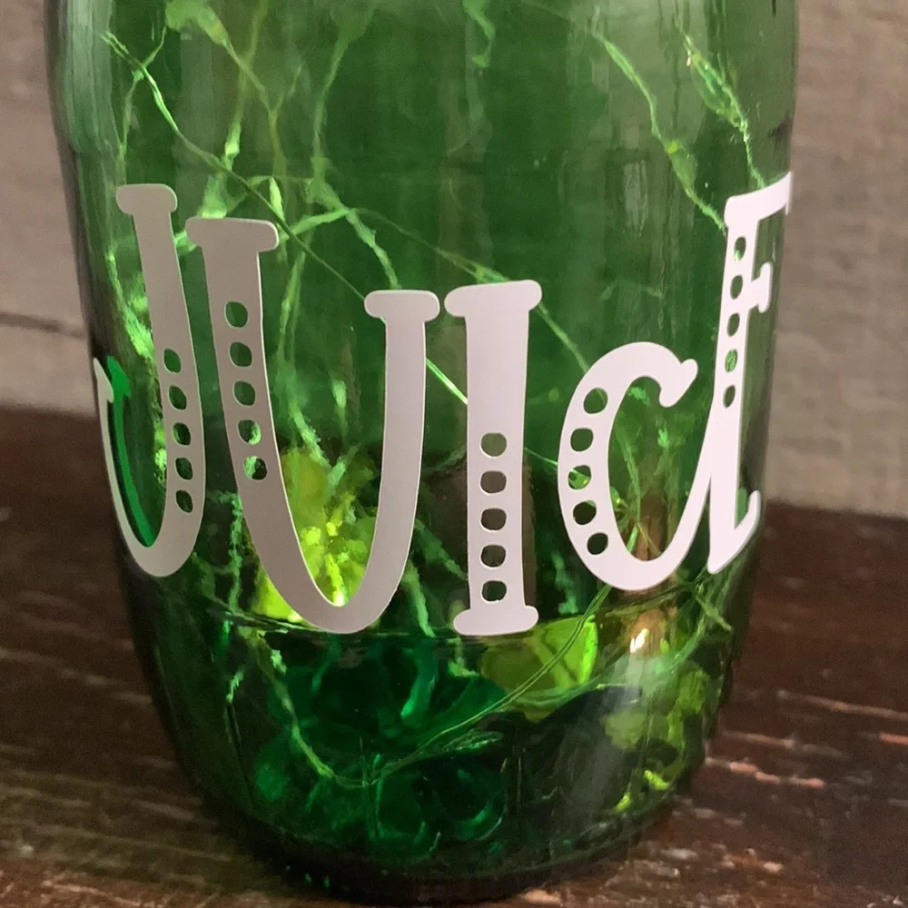 Hand Crafted- ‘Juice’ green barrel solar lantern